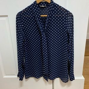 Beautiful blue blouse with polka dots